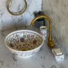 Lavabo rond fait main en céramique marocaine – Vasque artisanale bleu profond (40 cm x H 14,5 cm, 6,1 kg) – Image 3